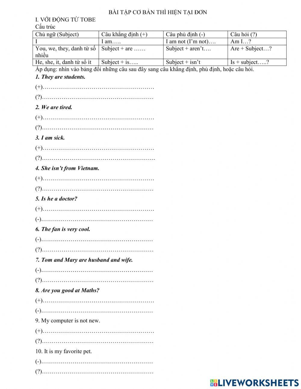 Beginner- simple present