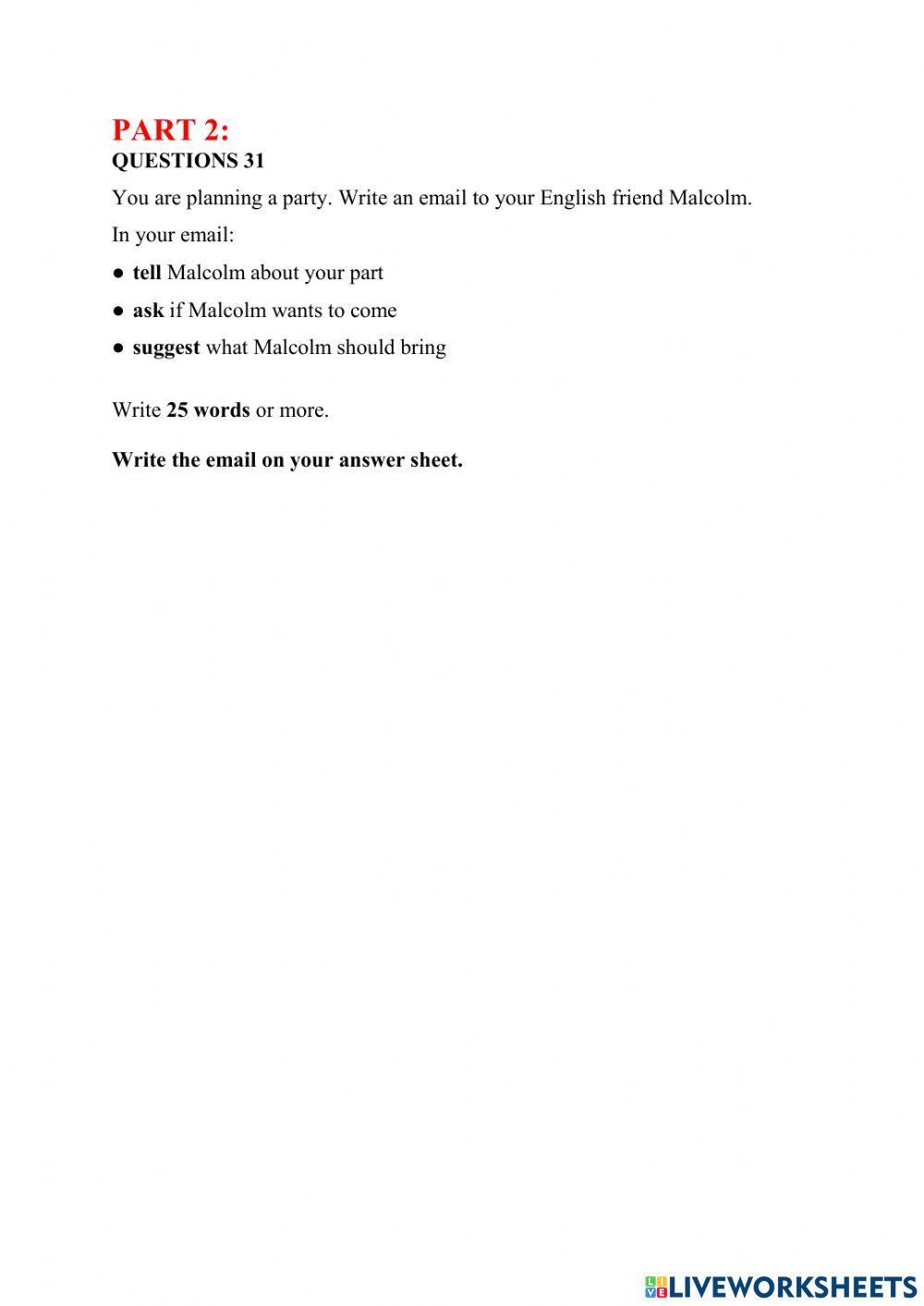 Writing test midterm Oyster