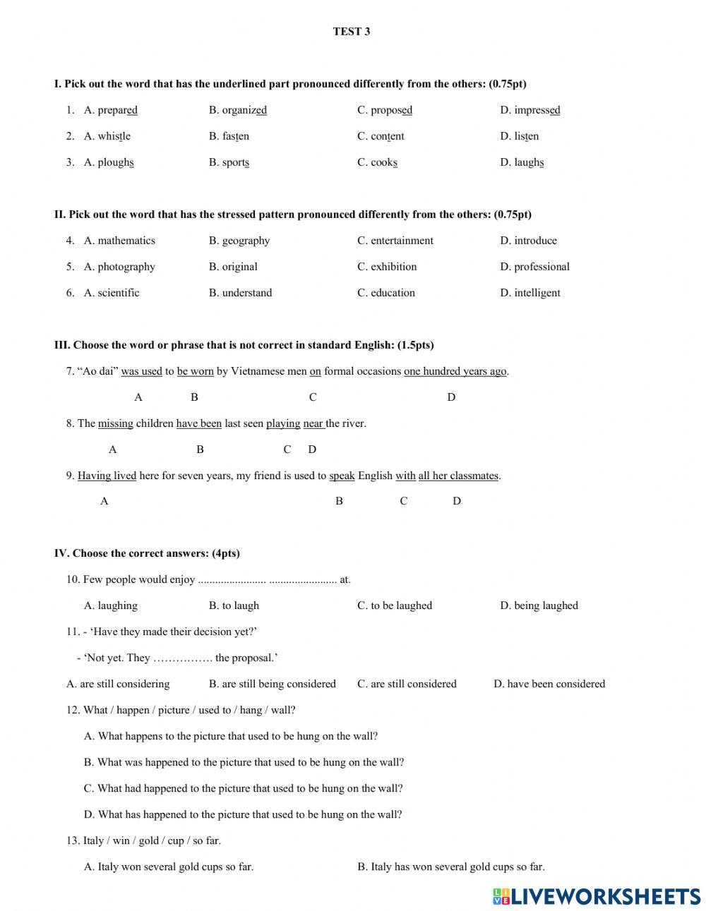 G10-mock test 3 - hk1