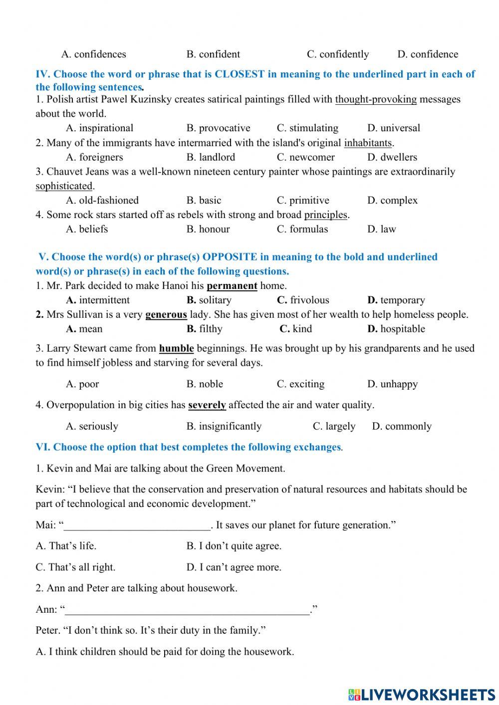 Grade 12 revision for the first term test 1