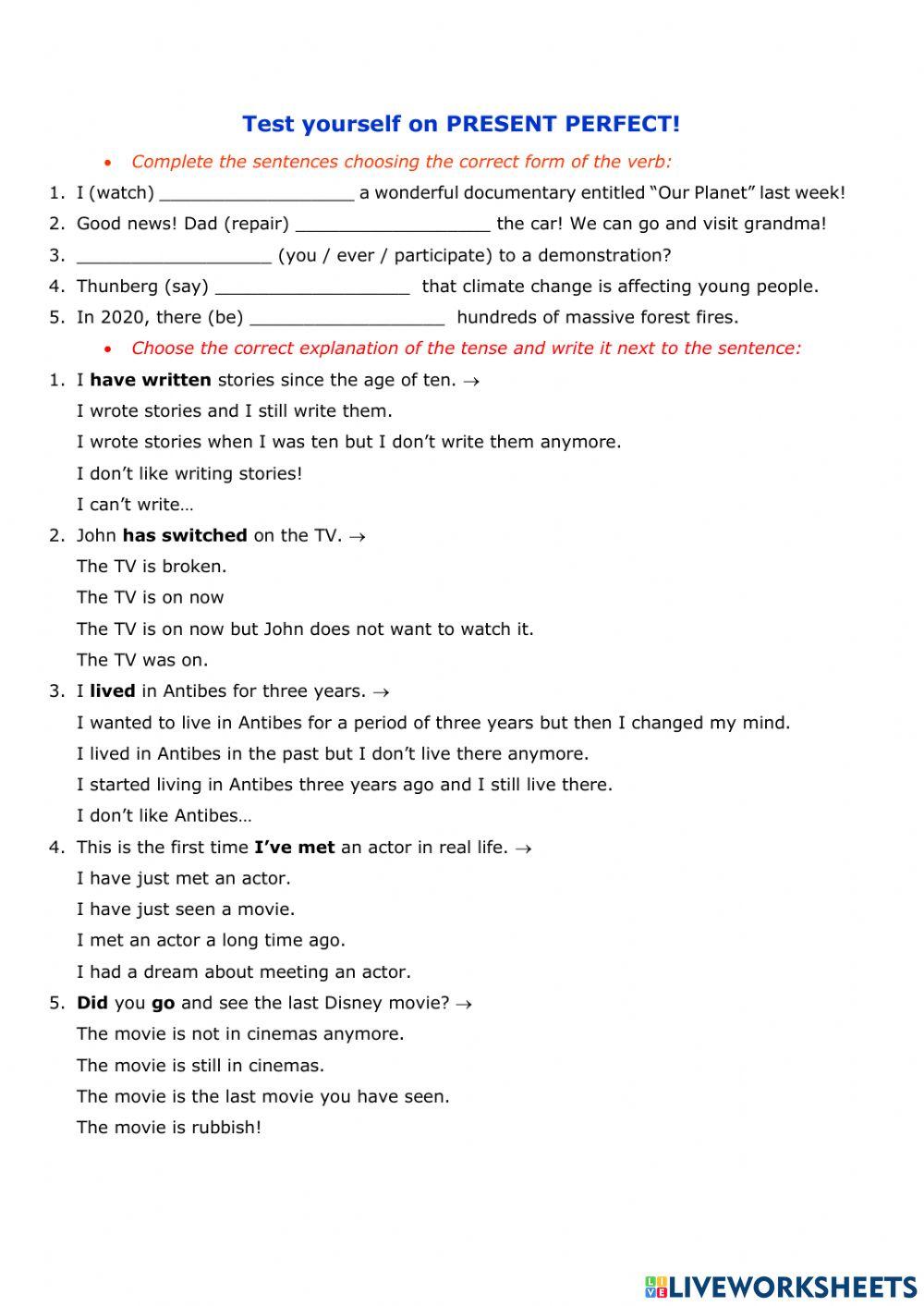 Present perfect-Past simple