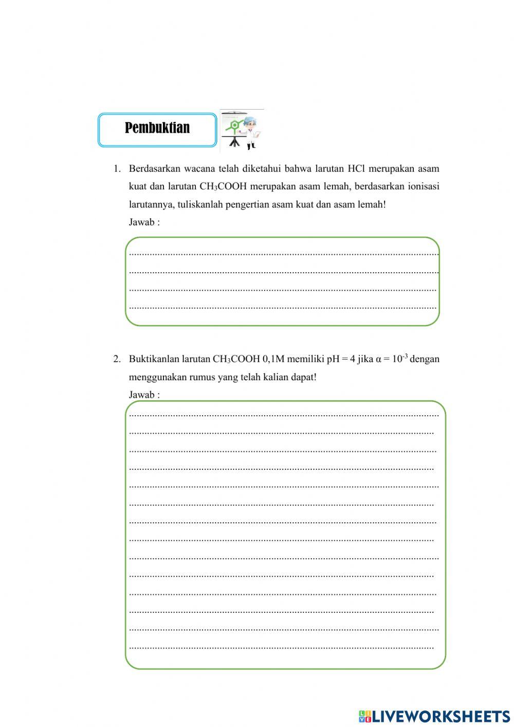 E-lkpd Lanjutan kekuatan asam-basa