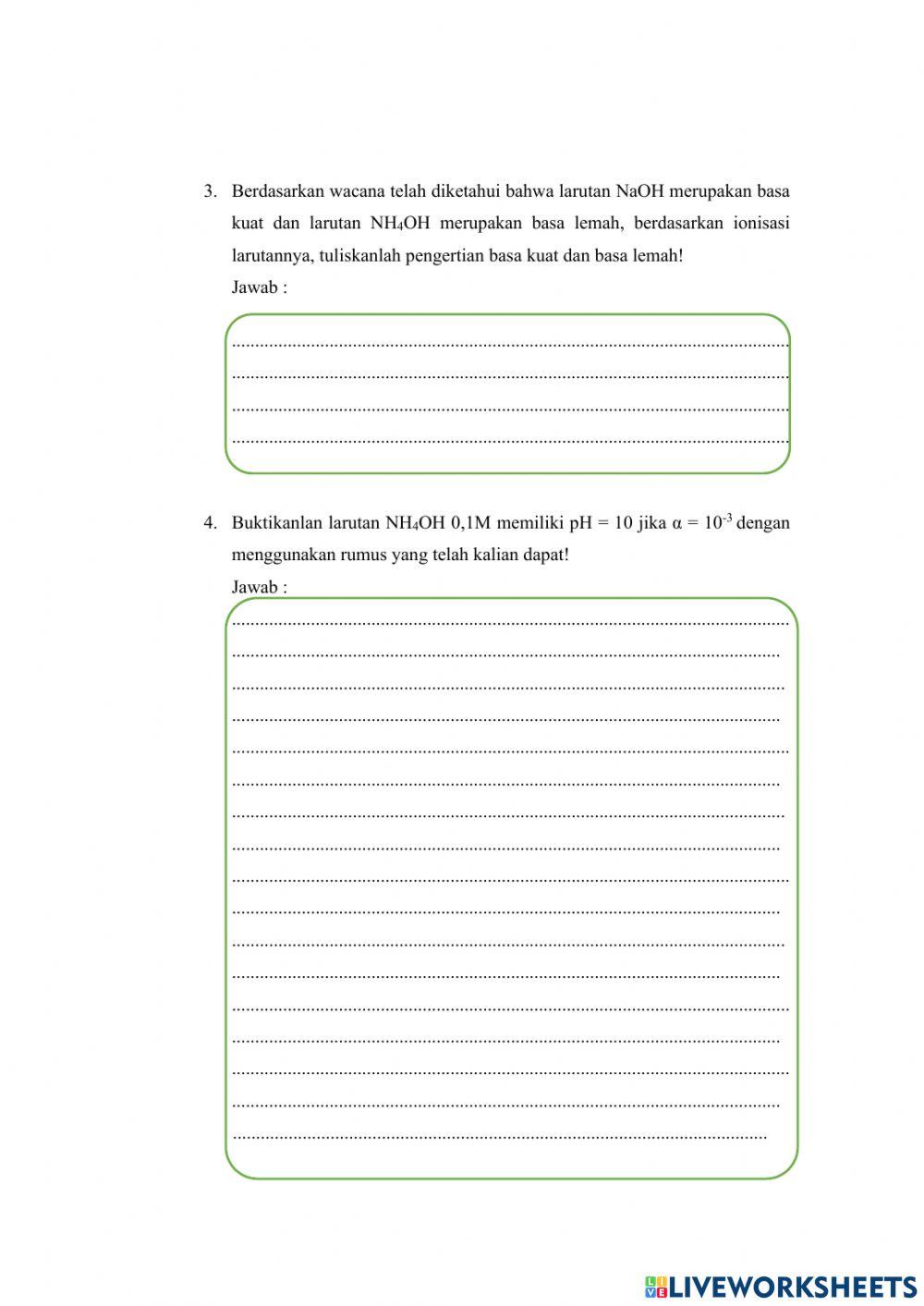 E-lkpd Lanjutan kekuatan asam-basa