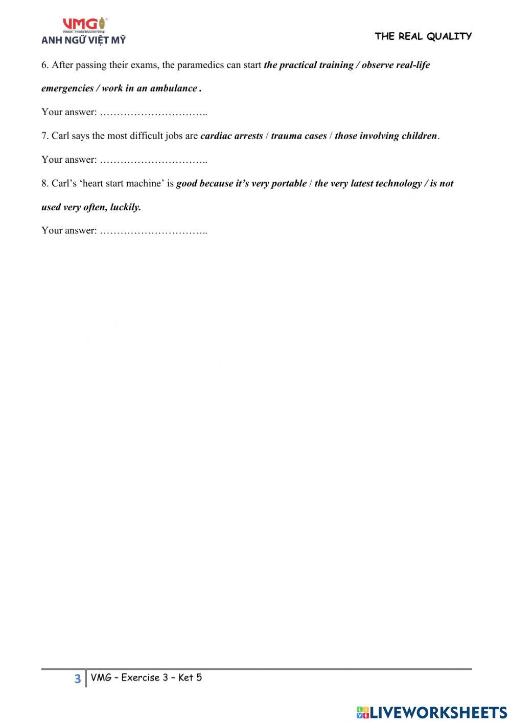 Ket 5 - Online Practice - Test 3