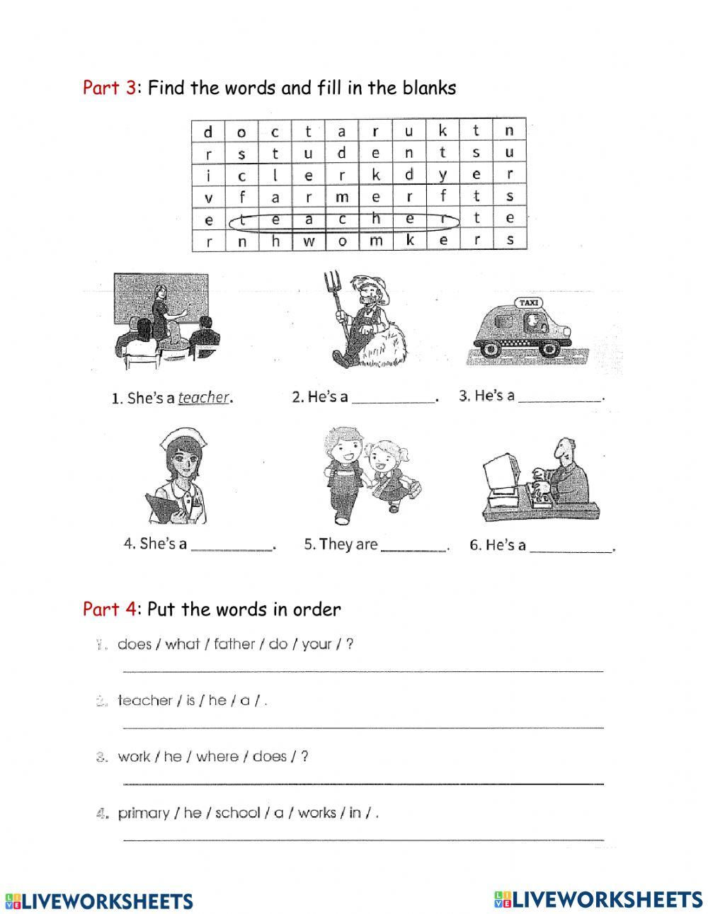 Unit 12: What does your father do?