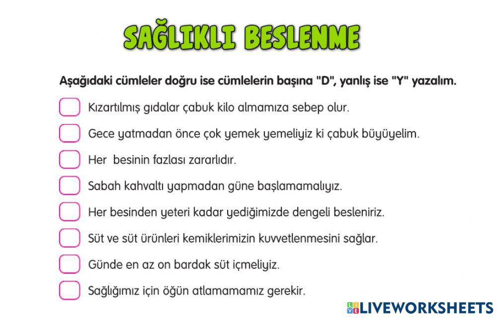 Sağlıklı Beslenme
