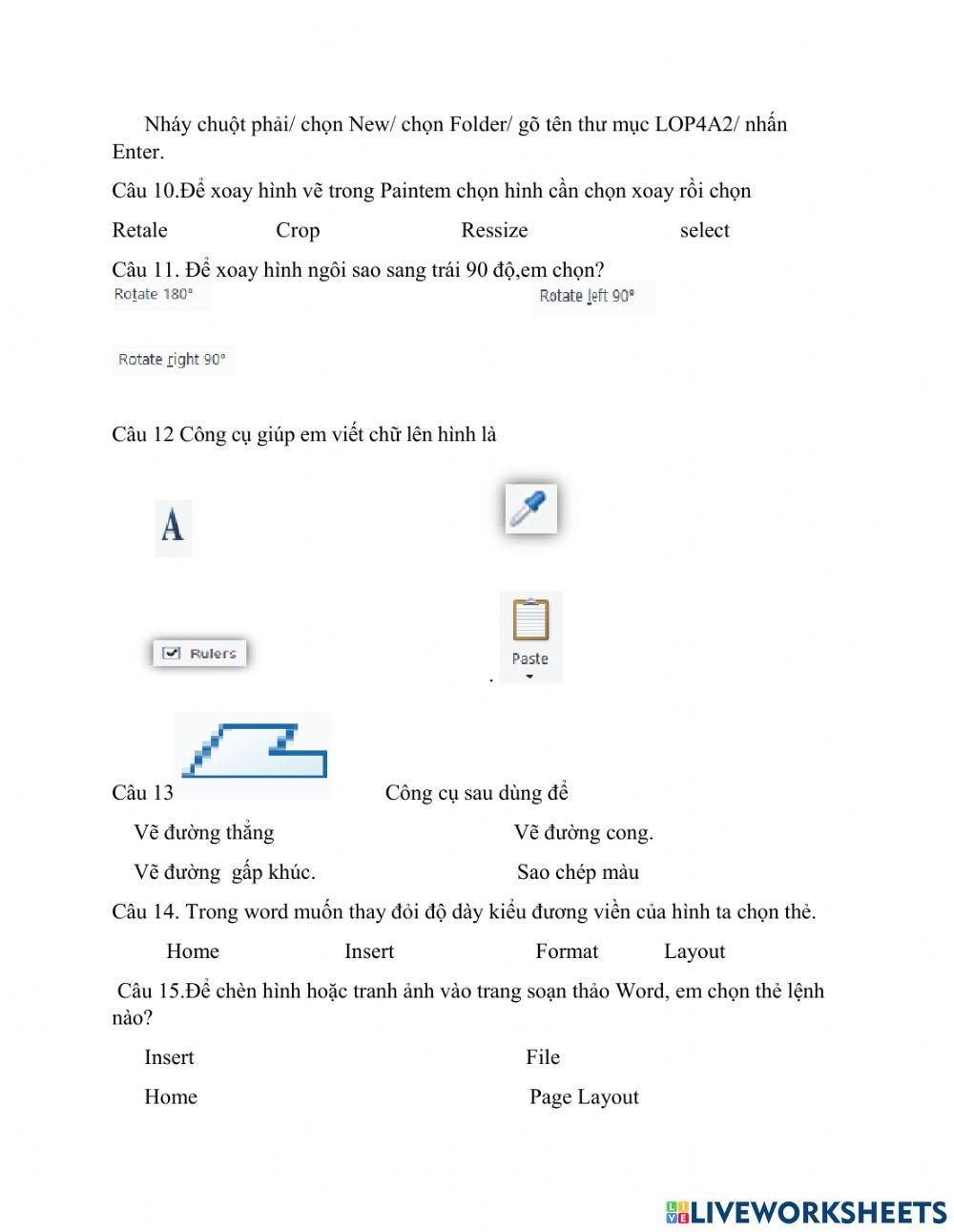 Đề kiểm tra tin học