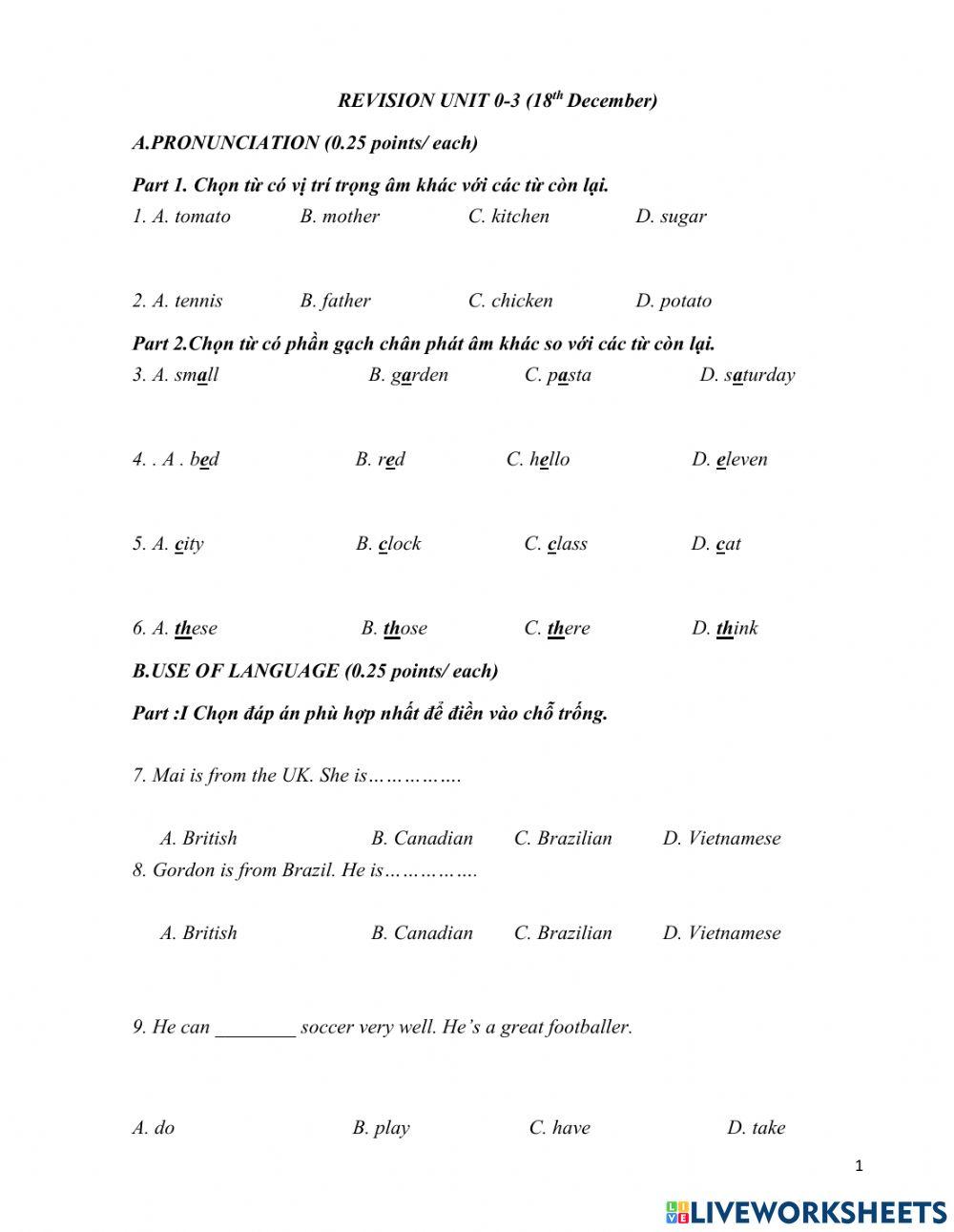 Revisin- english 6 - right on 18.12