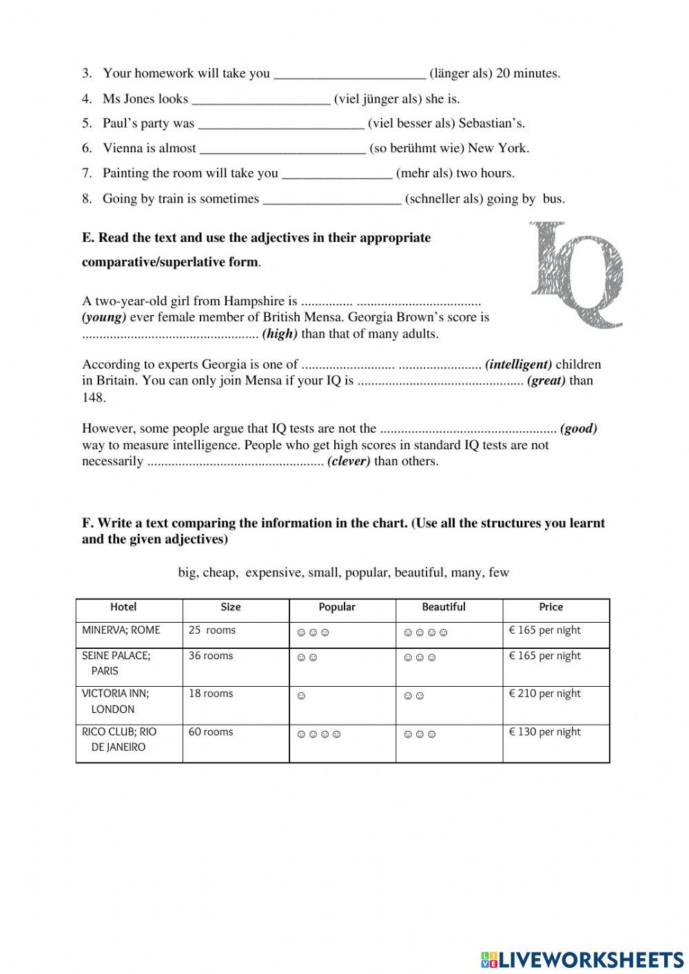 Superlative and Comparative