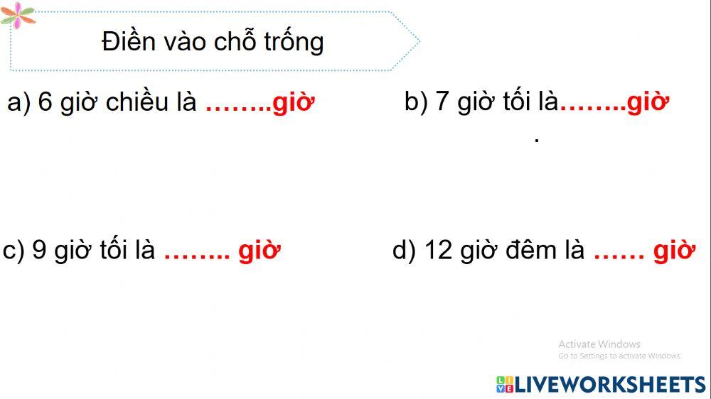 BTT2 - Tuần 15 - Đổi giờ