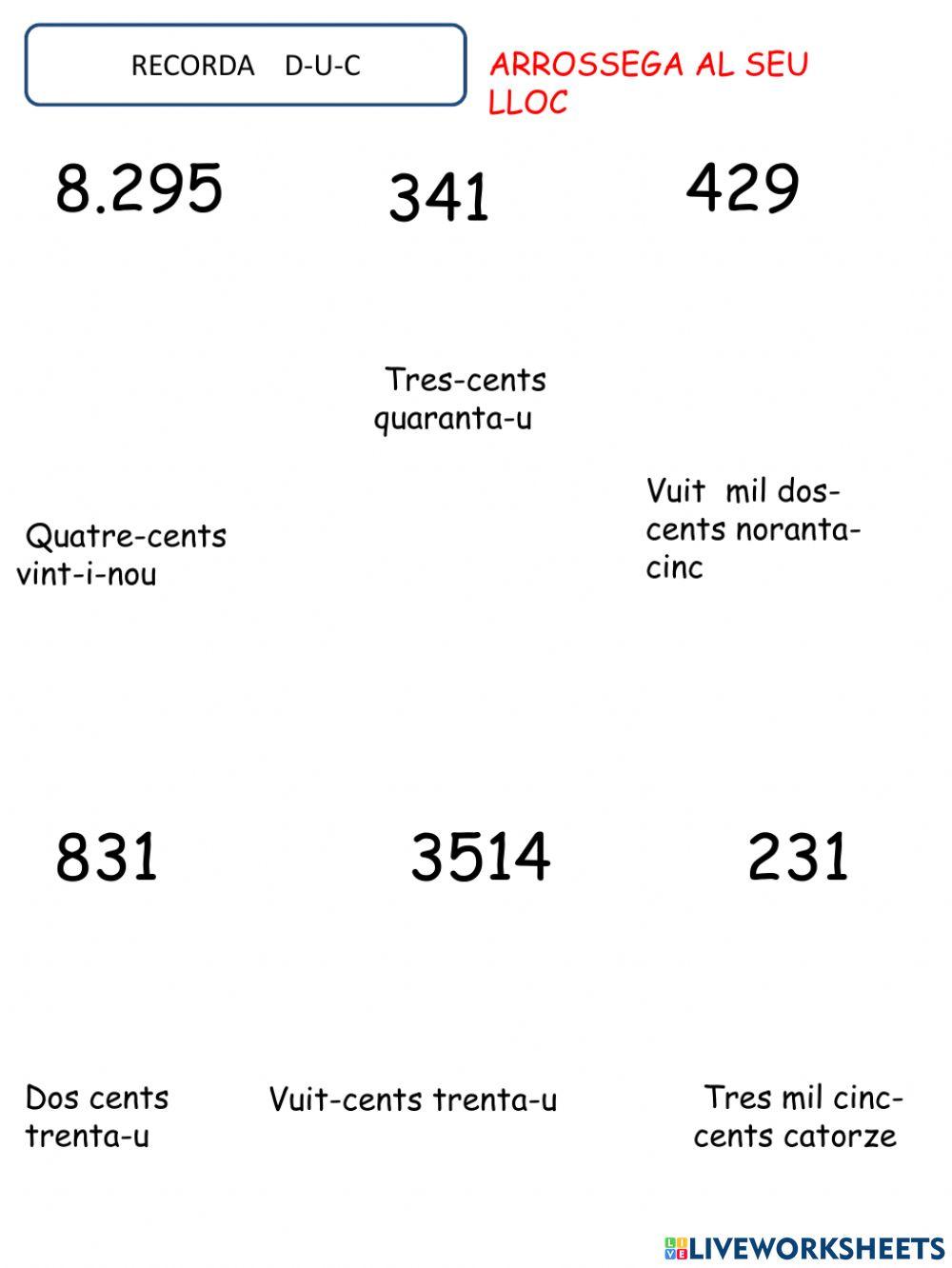 Numeració 3 xifres, rellotge, fraccions