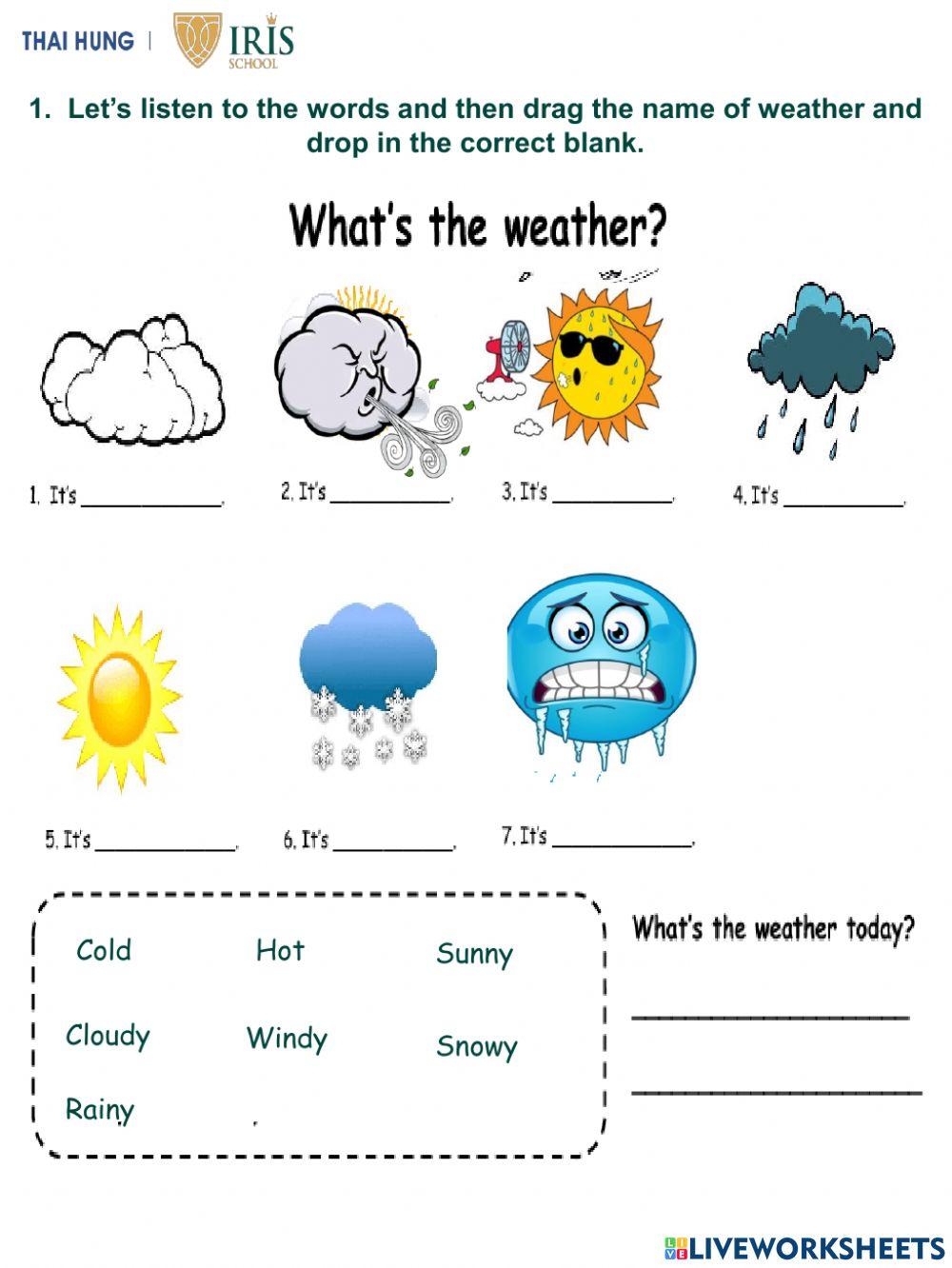 English-Moon-Worksheet about Weather 2