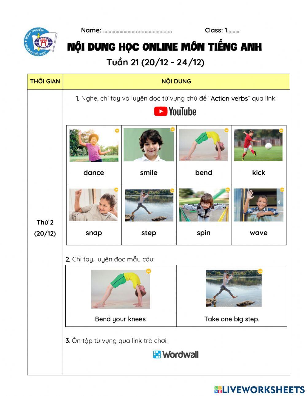 Hướng dẫn học- tuần 21