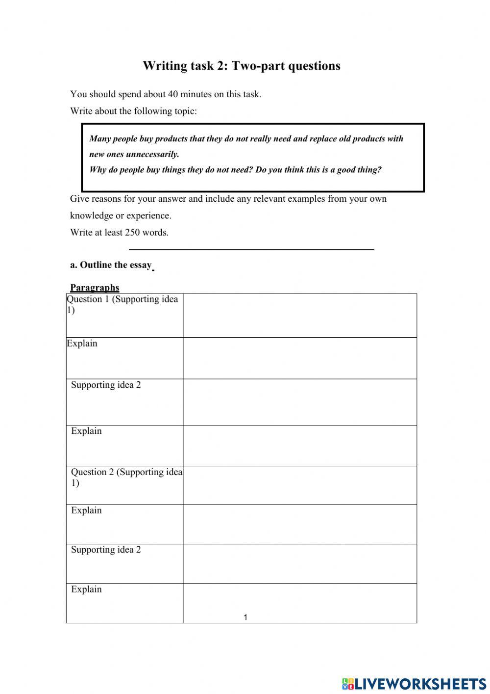 Two part advertisement