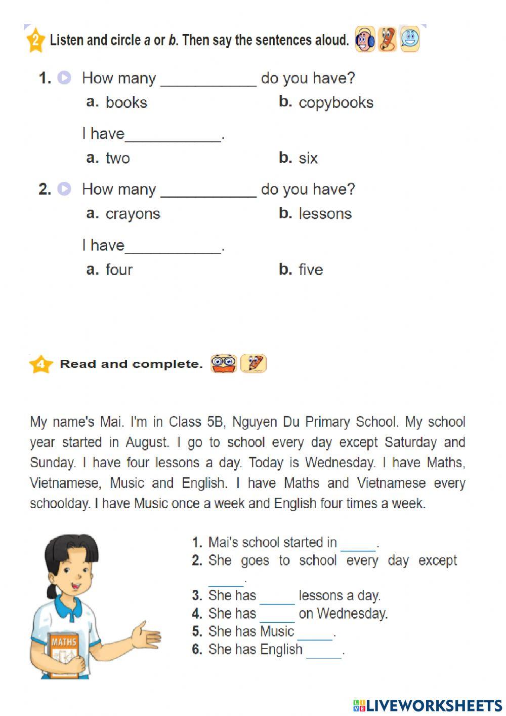 English 5 - Excercise (Student book) worksheet | Live Worksheets