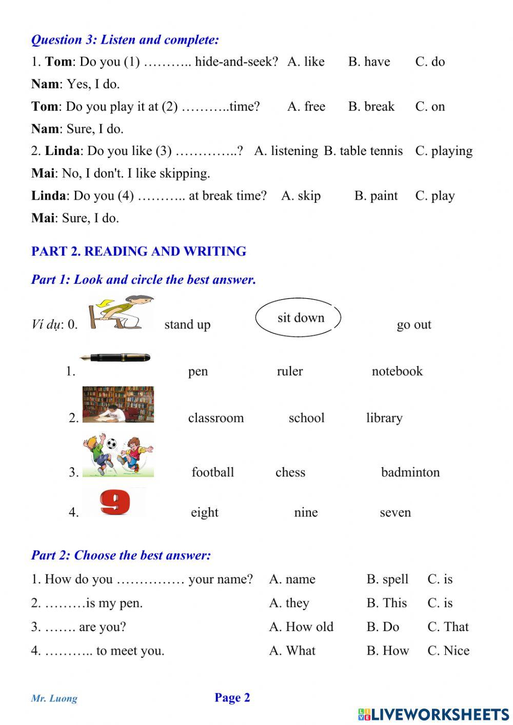 Tieng Anh lop 3 1st test 02