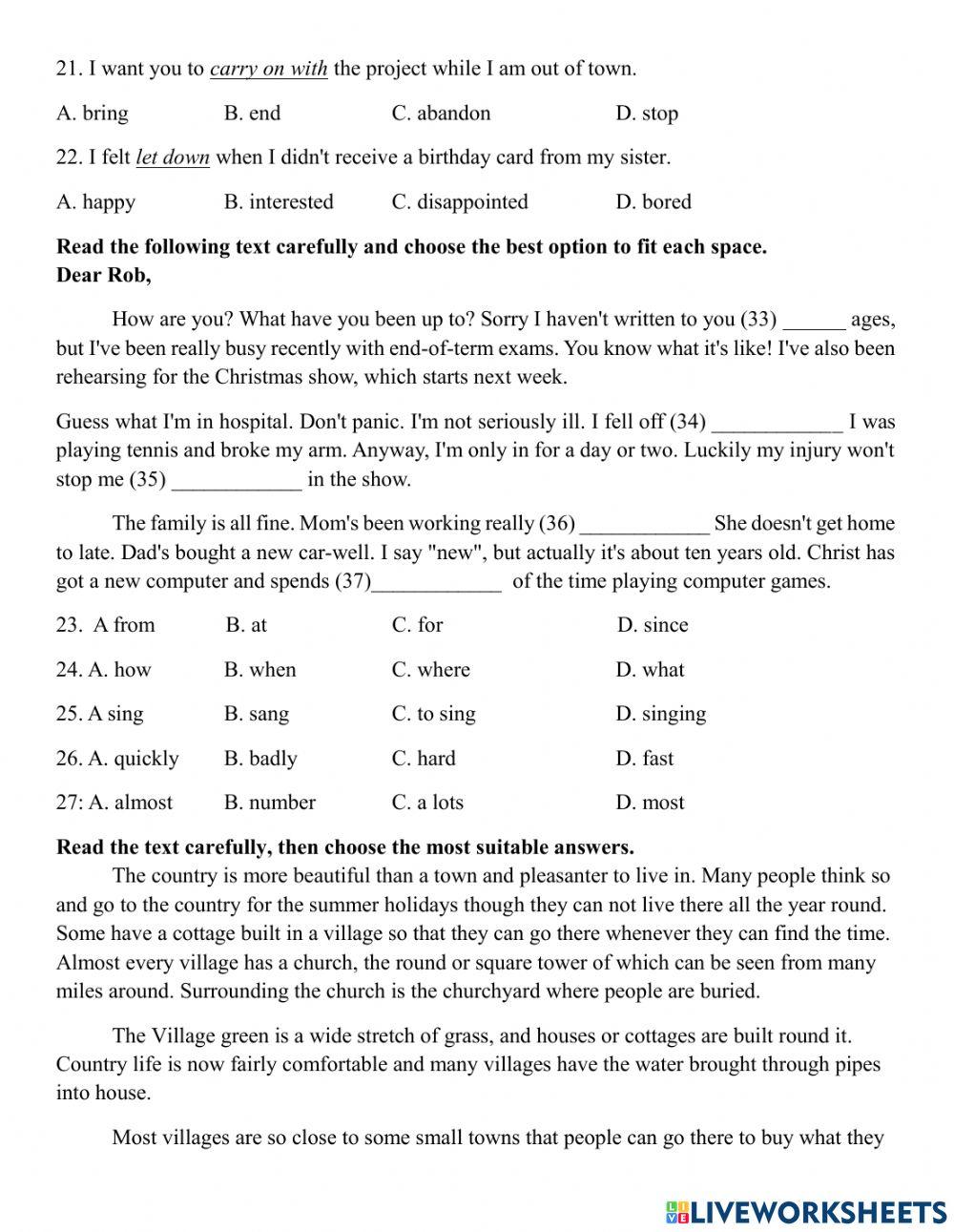 Practice test 2 - grade 9