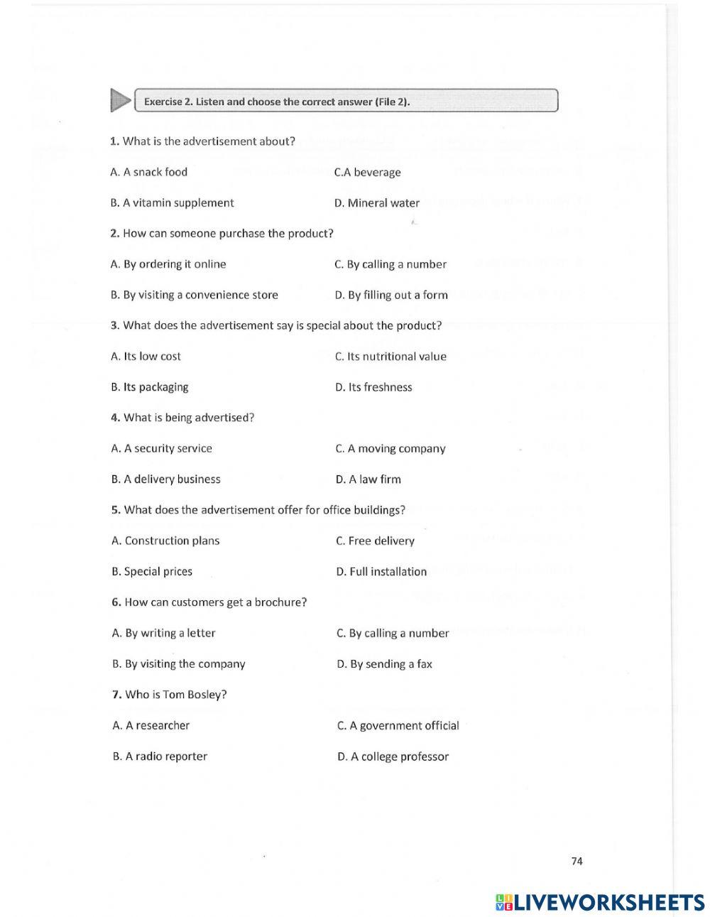 Unit 9 - listening - public places