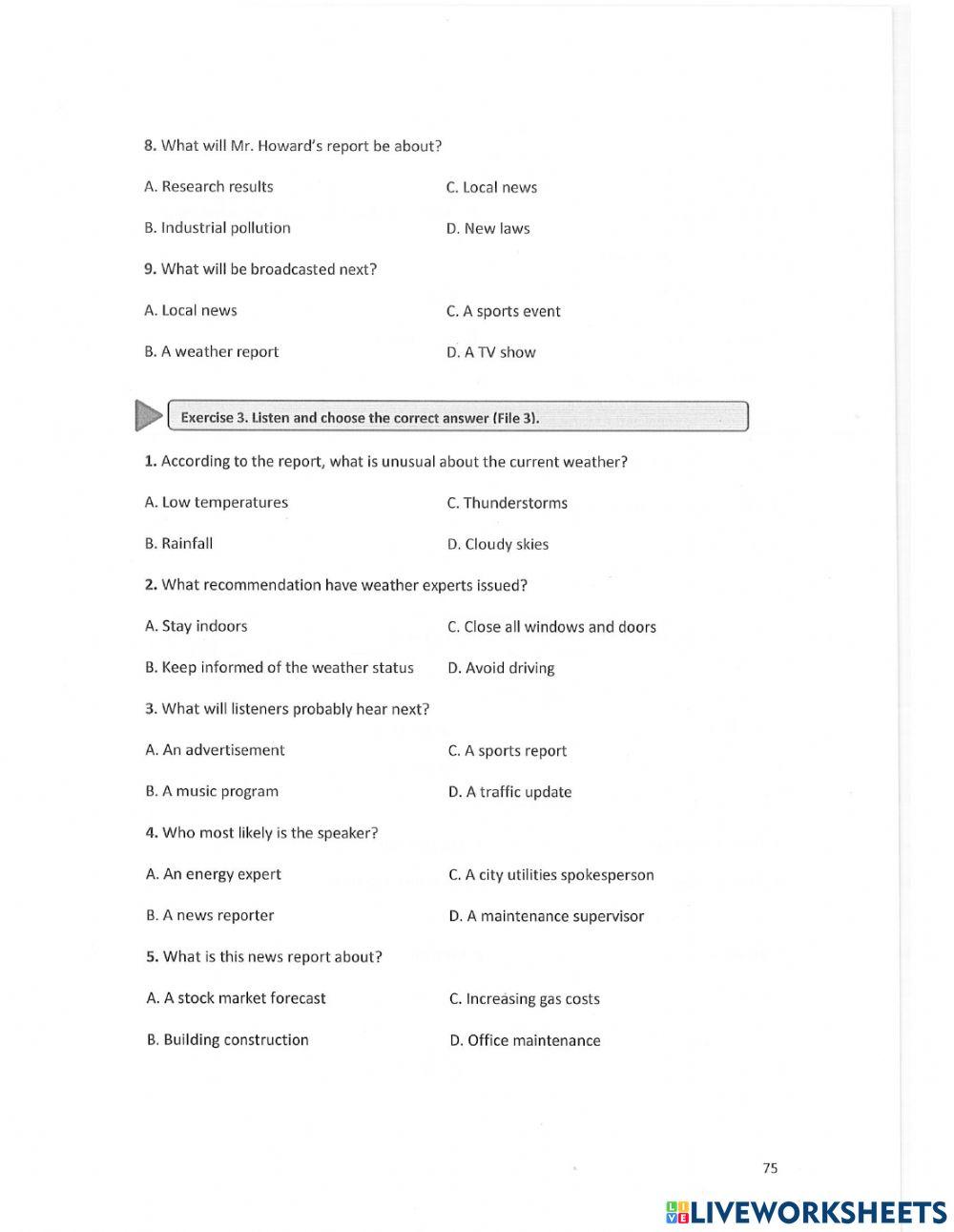 Unit 9 - listening - public places