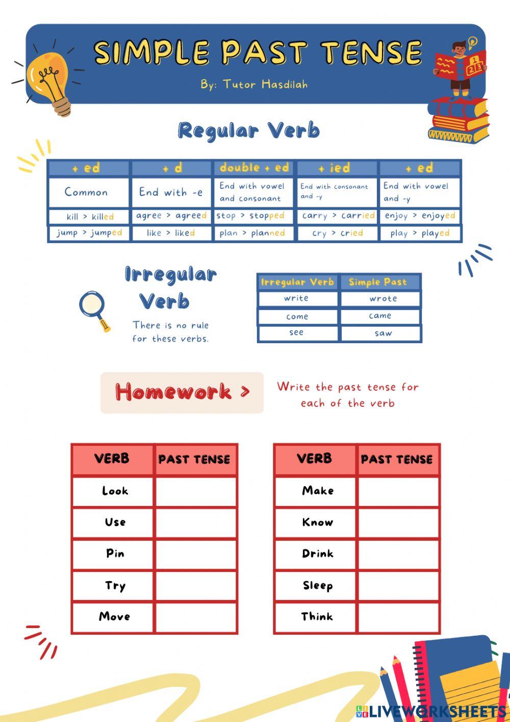 Simple past tense Simple past tense