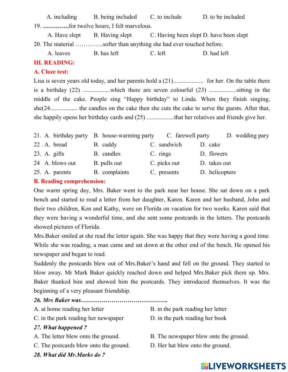 Review 1st Term Test 2