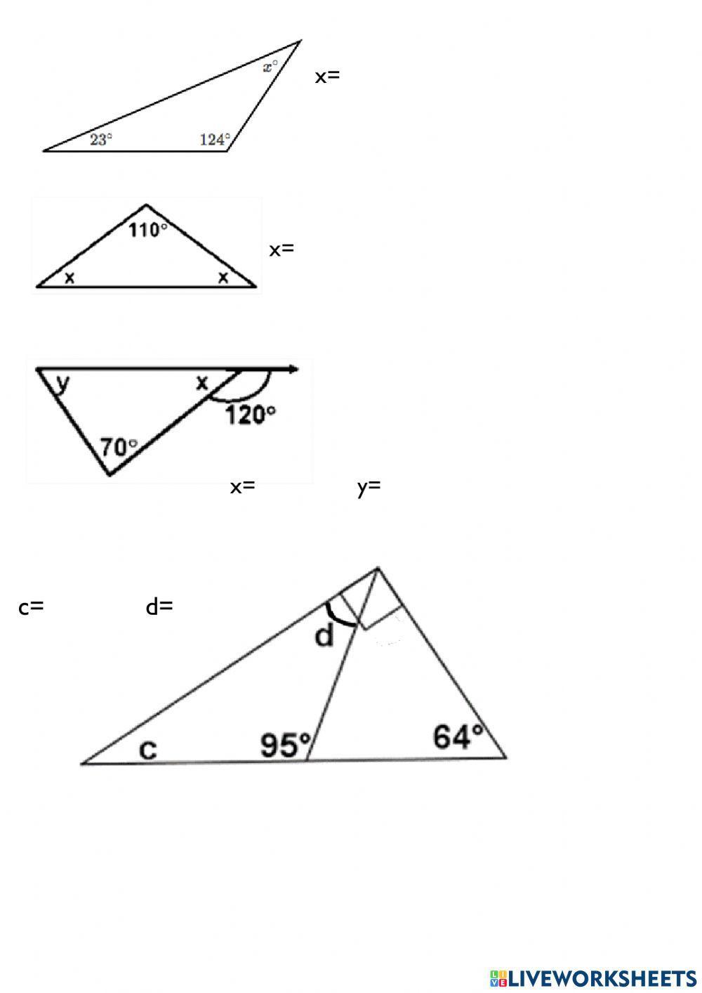 Triangles: find the angle