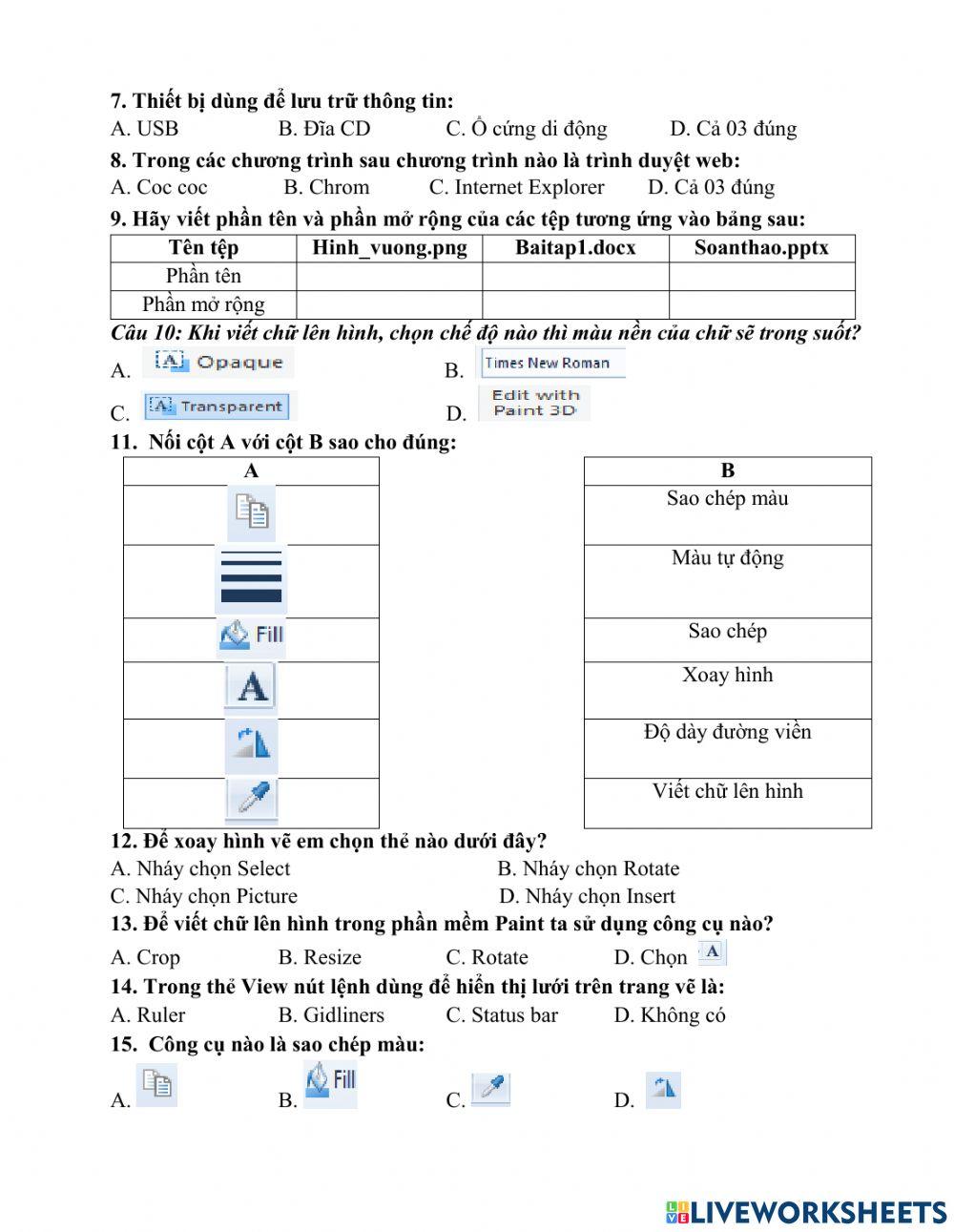 Đề cương ôn tập lớp 4
