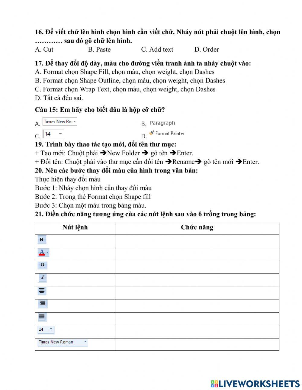 Đề cương ôn tập lớp 4