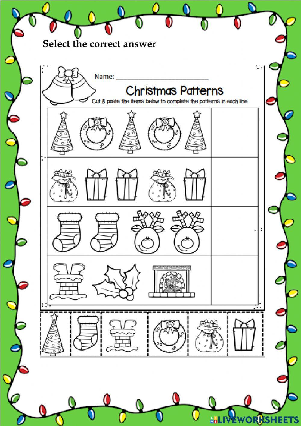 Christmas Patterns activity | Live Worksheets