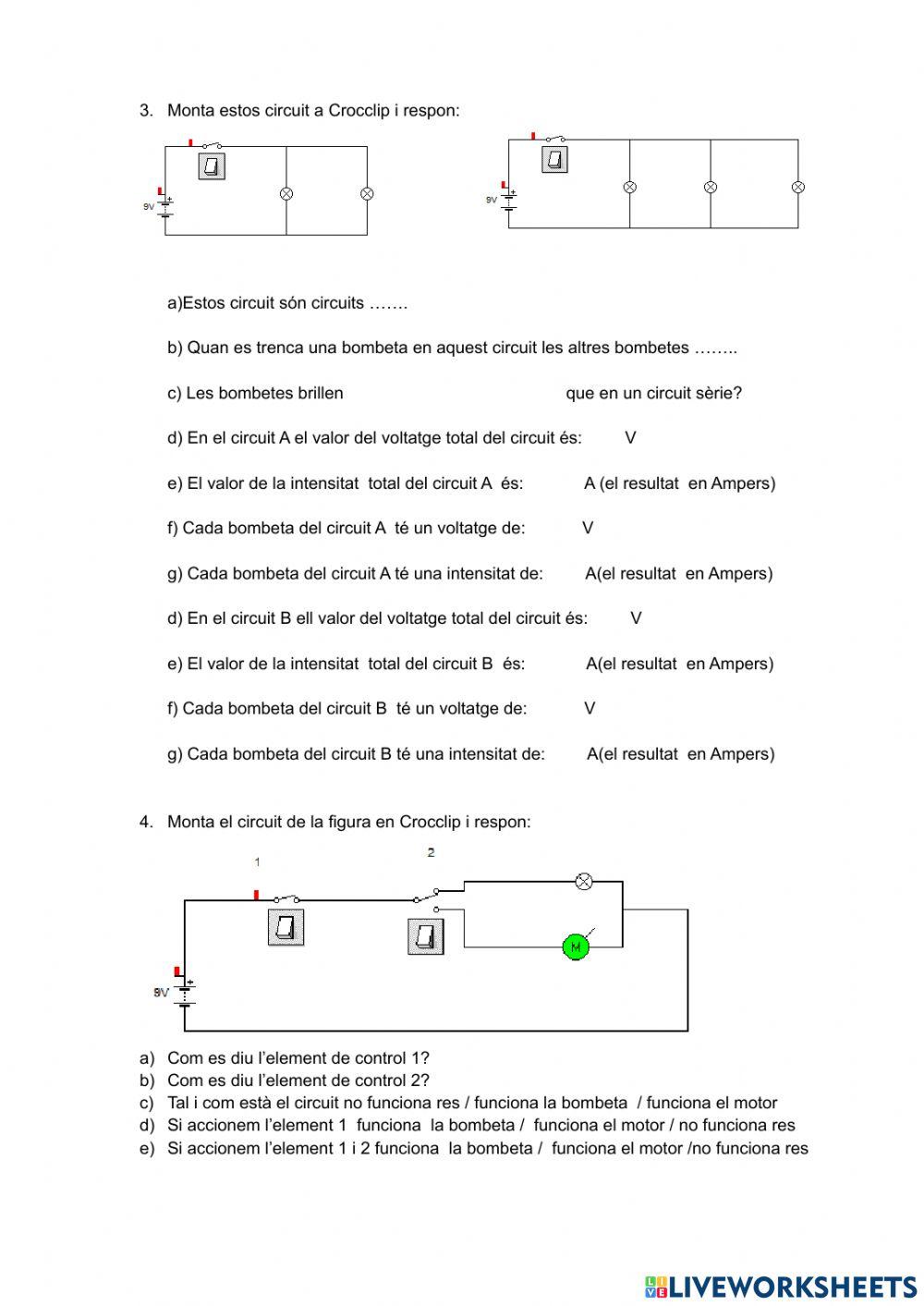 Exercicis d'electricitat amb Crocclips