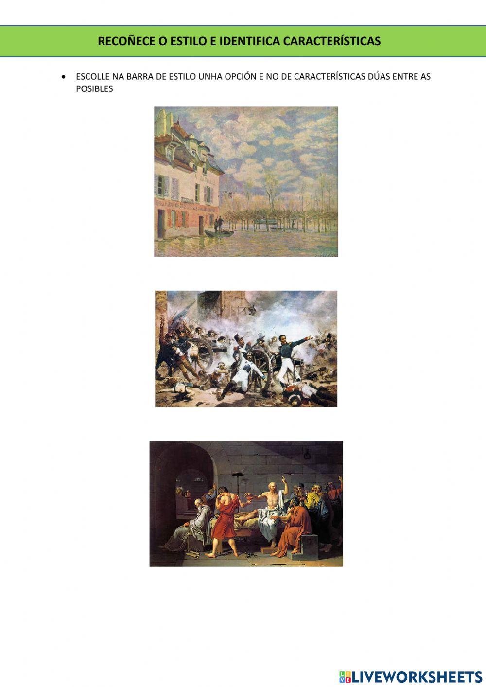 ARTE: recoñece características e estilos ARTE: recoñece características e estilos