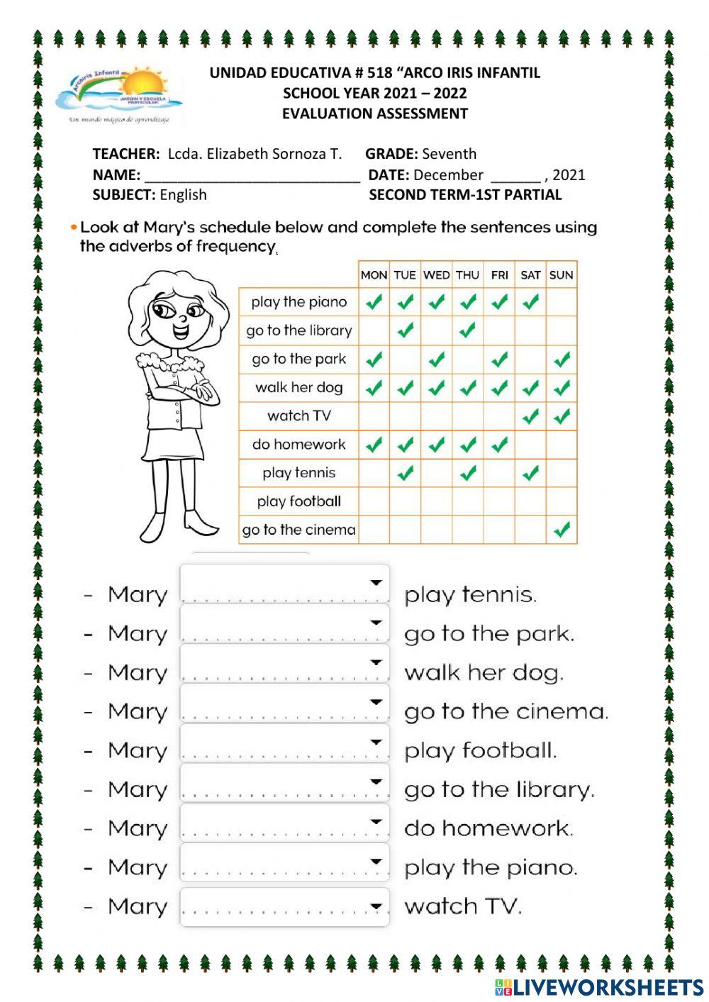Adverbs and daily routines