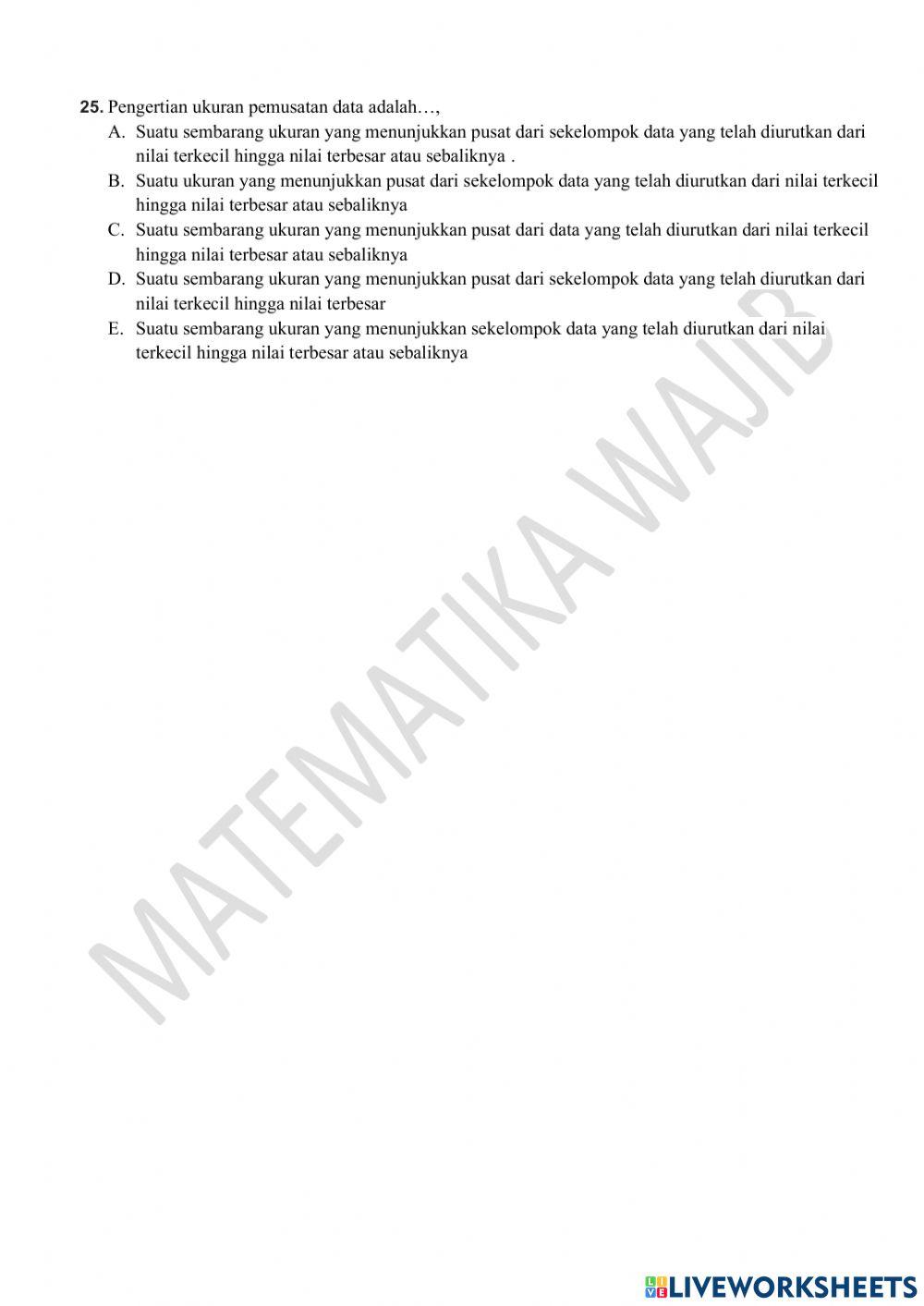 Soal ujian matematika