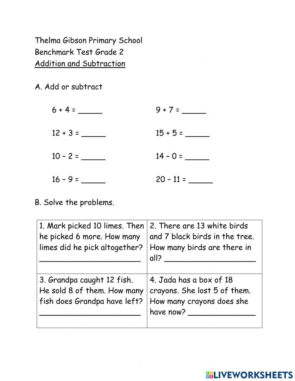 addition and Subtraction
