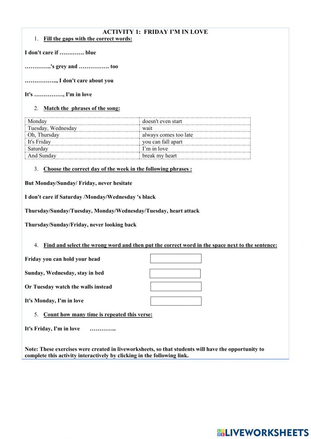 Friday i’m in love