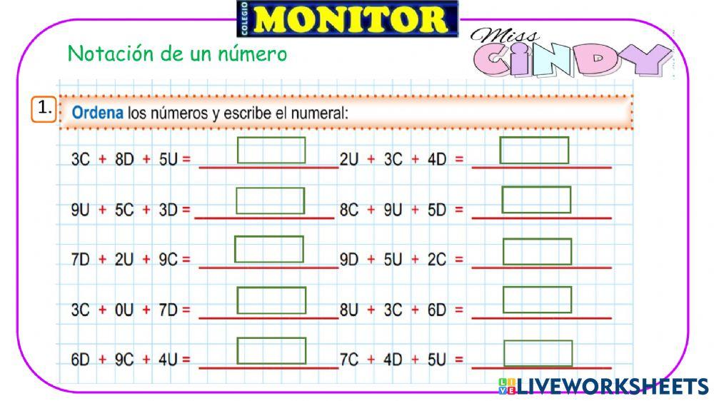 Notación de un número