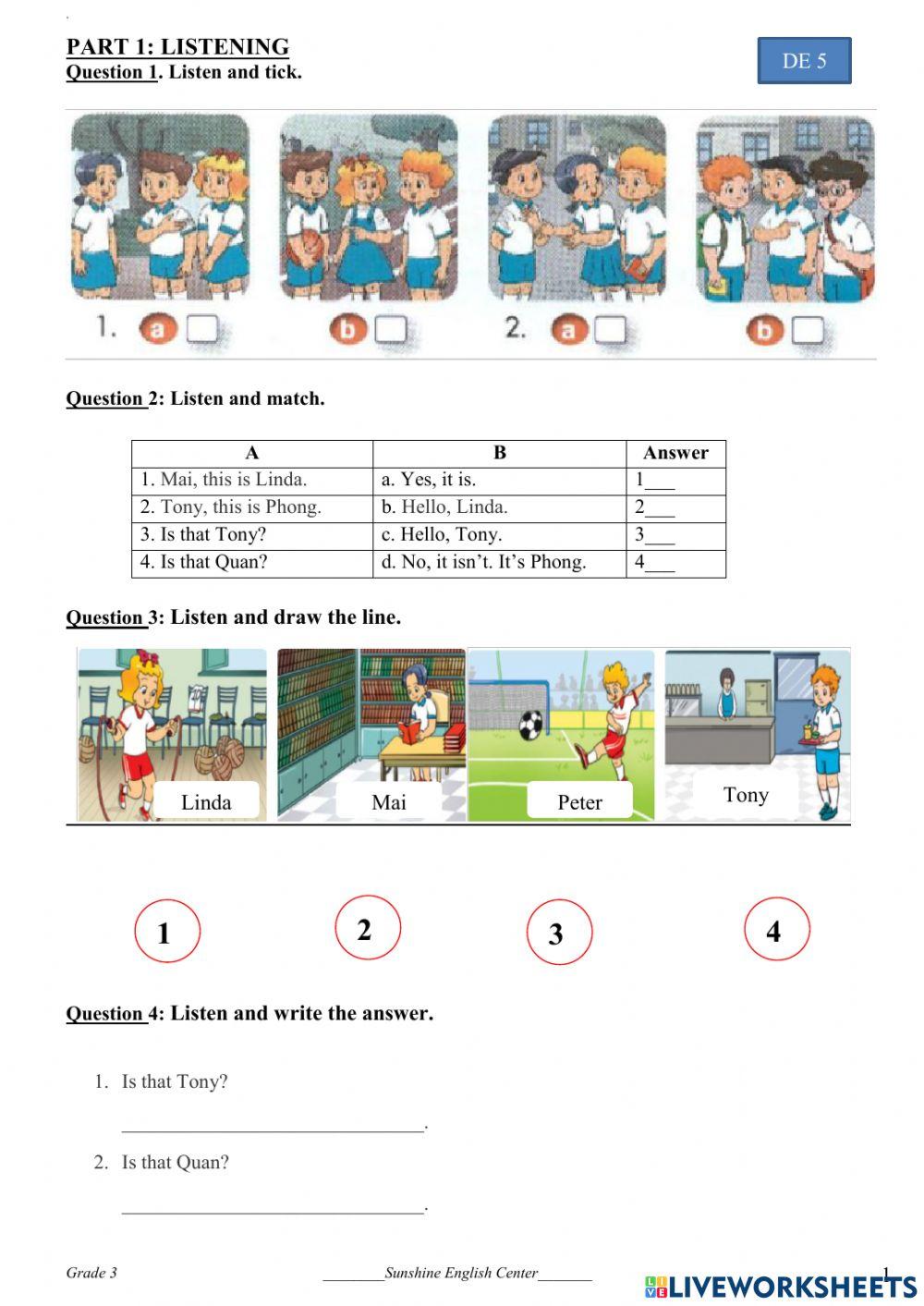English 3 Unit 3 test 5 worksheet | Live Worksheets
