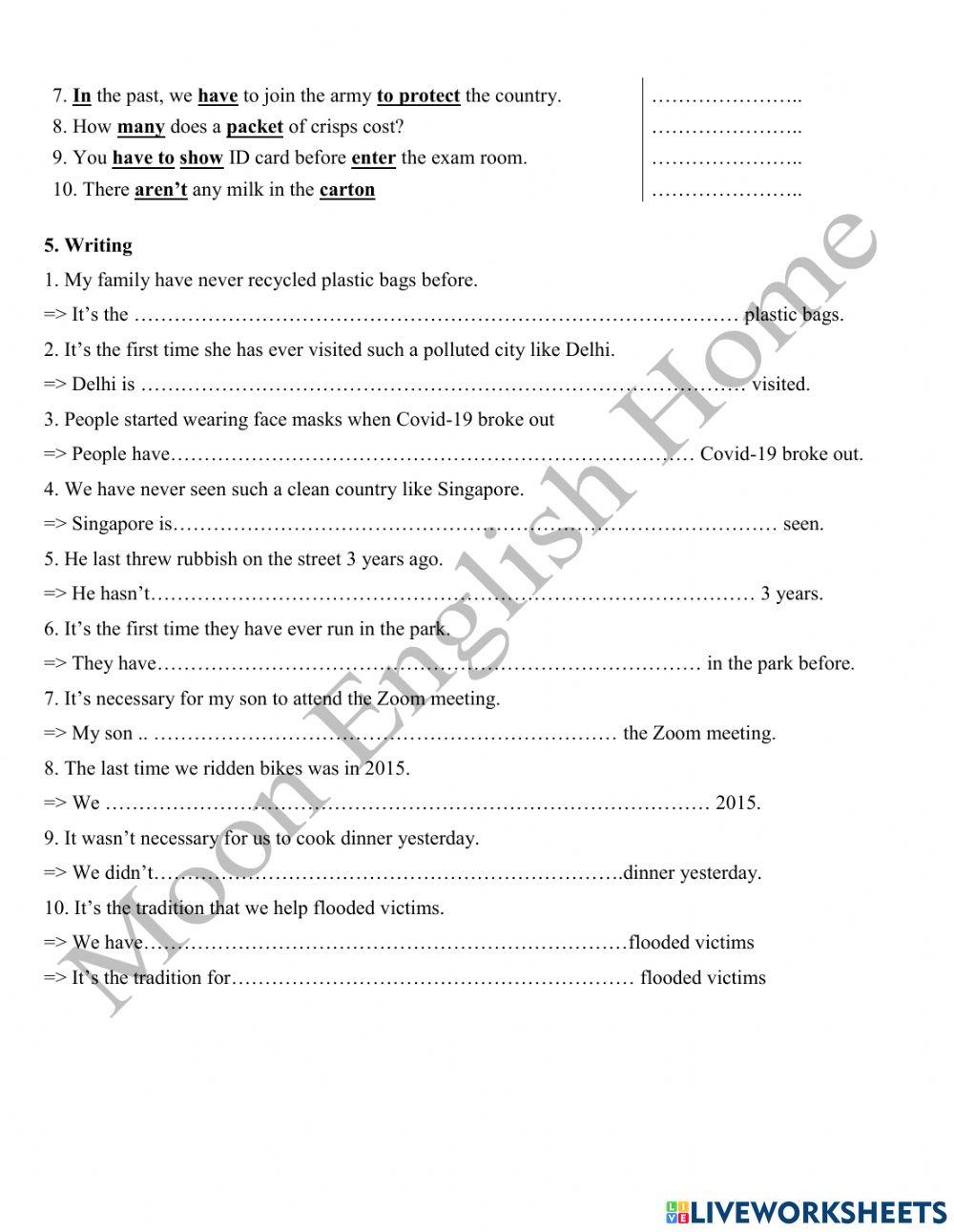 Grade 7- Eat like a pig- Review Test