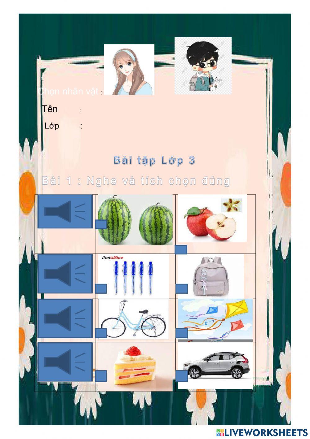 Bài tập tiếng anh lớp 3 uint 8