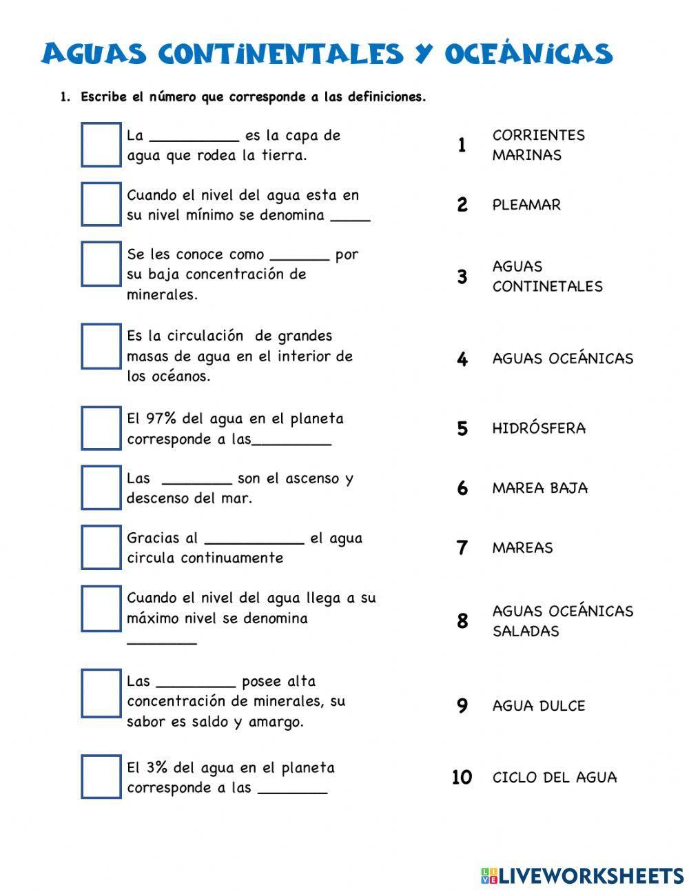 Aguas continentales y Oceánicas