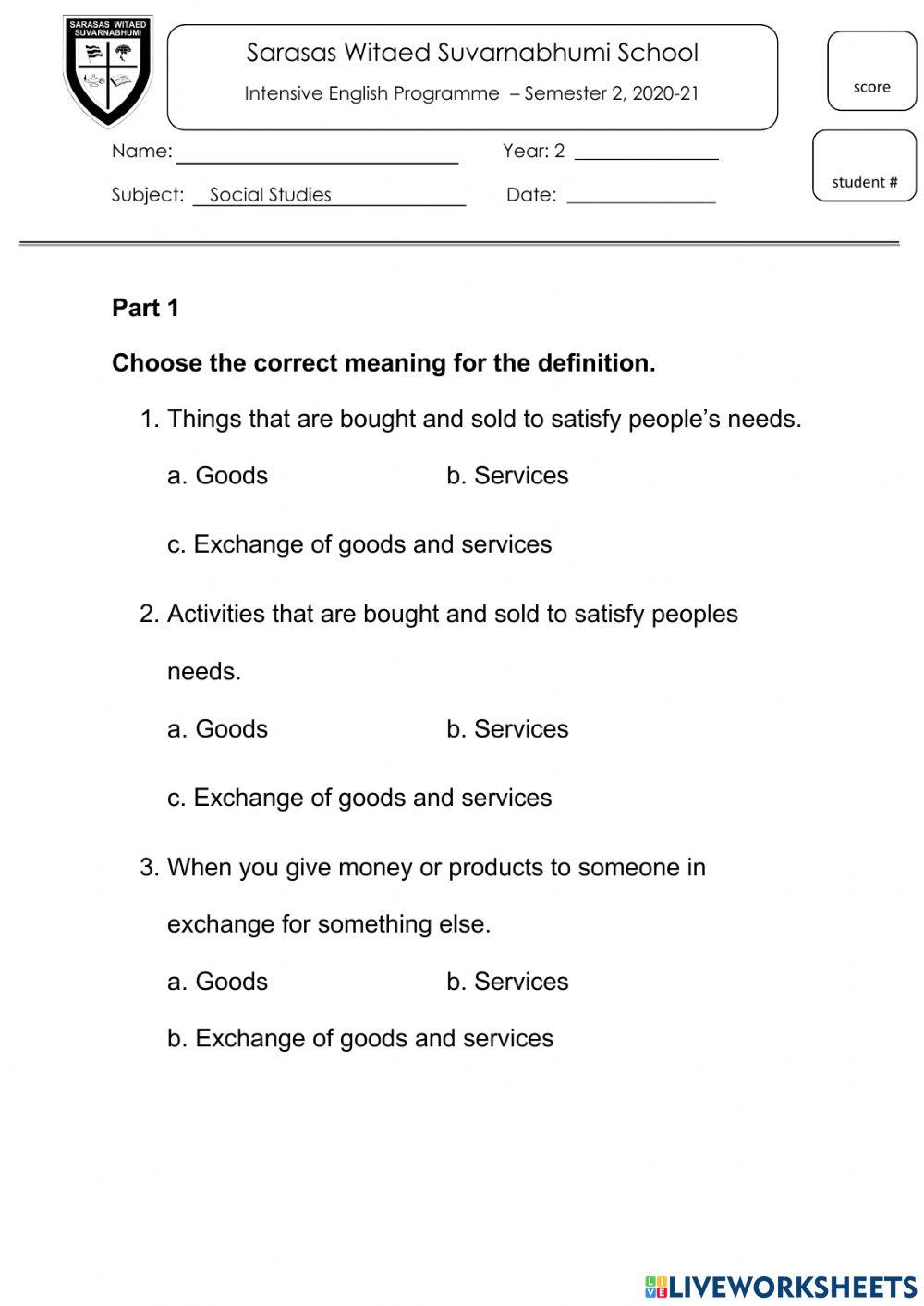 Buying and selling online exercise live worksheets