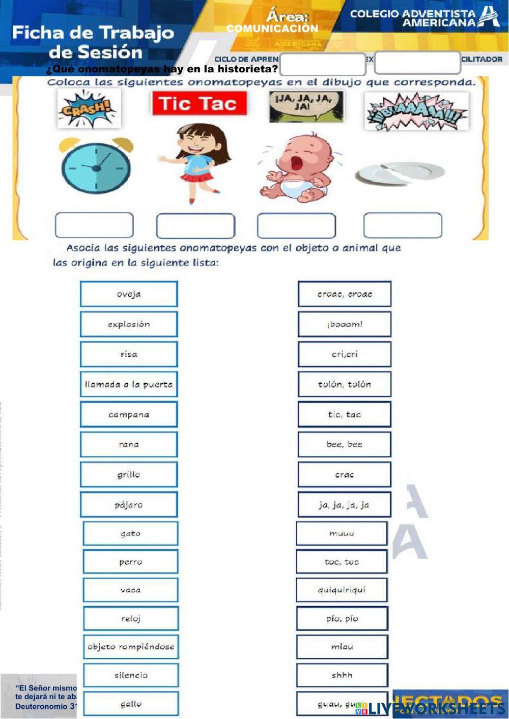 Las historietas y las onomatopeyas