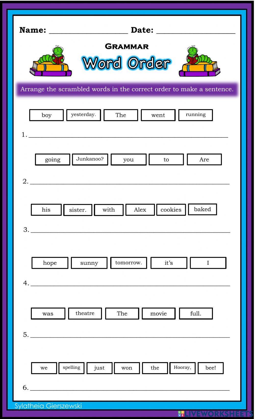 Word Order Word Order