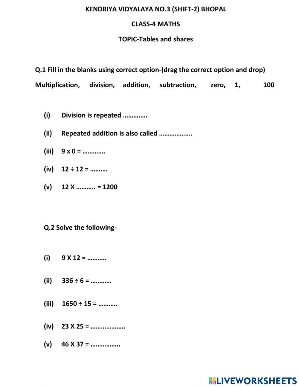Worksheet class v maths worksheet live worksheets 56 off