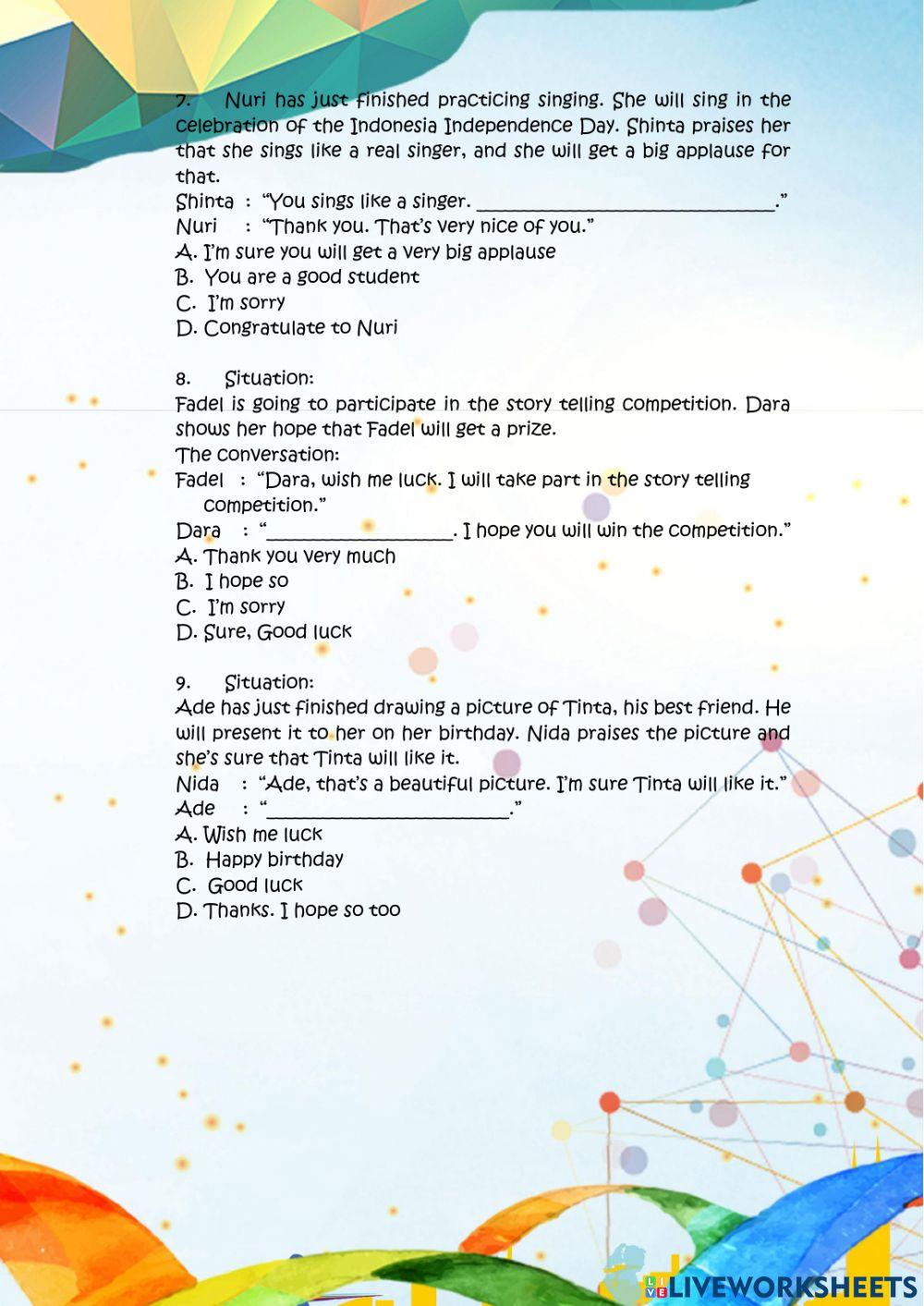 Wish-Hope and Congratulation