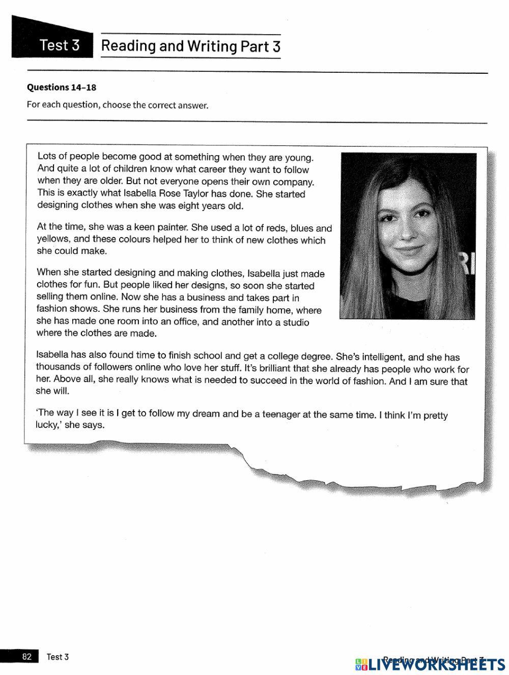 KET - PRACTICE TEST 3