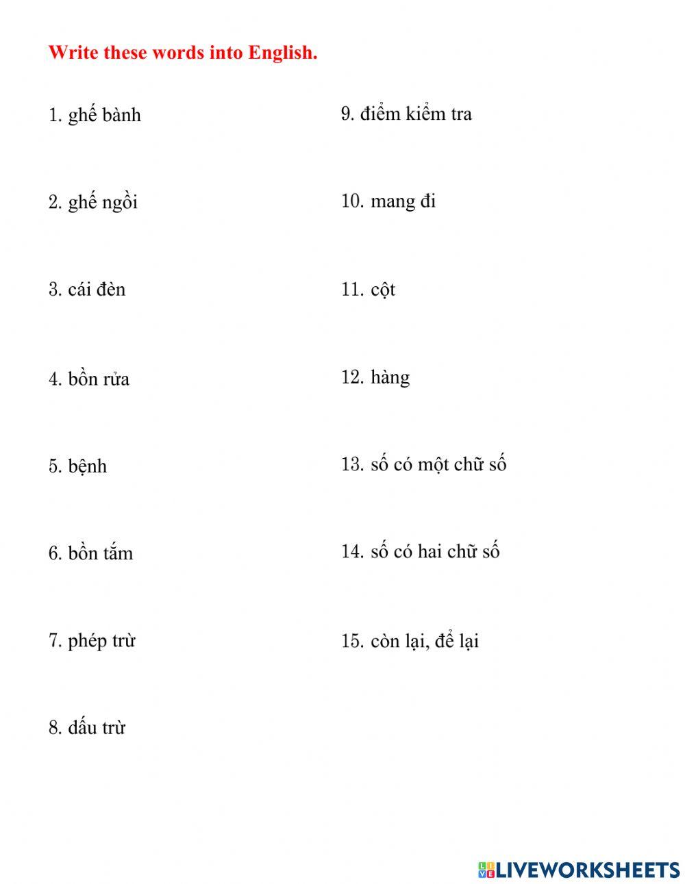 Su - REVIEW VOCABULARY - NGÂN THẢO