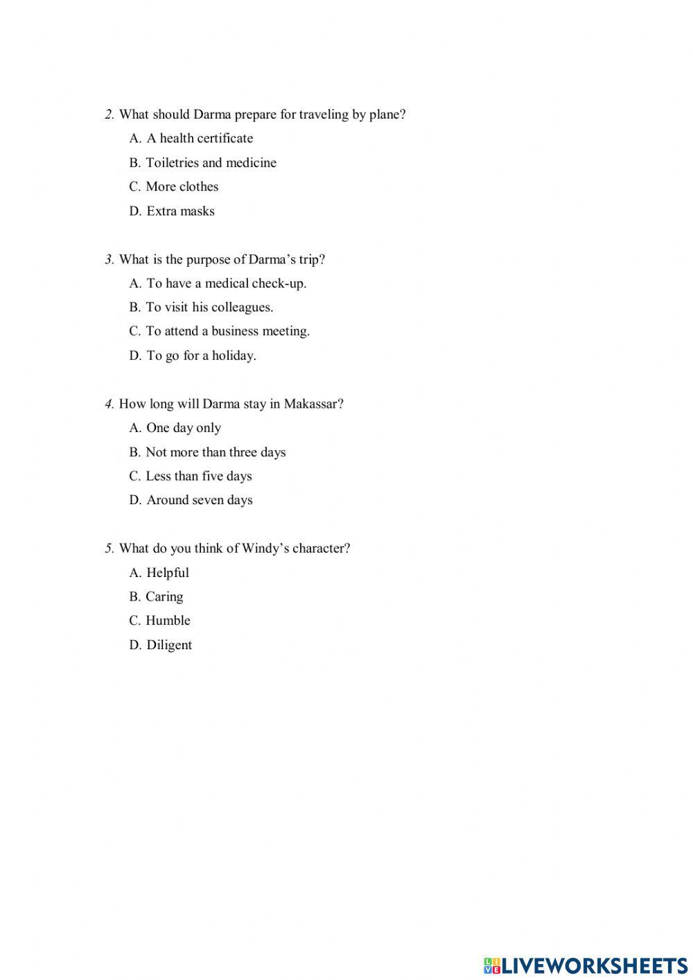 Soal PAS Bahasa Inggris Kelas 8 No. 1-20