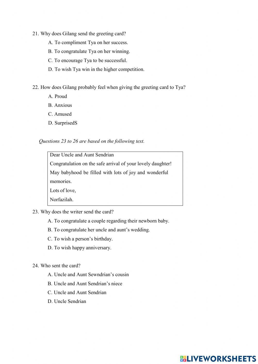 SOAL PAS Bahasa Inggris Kelas 8 No 21-40