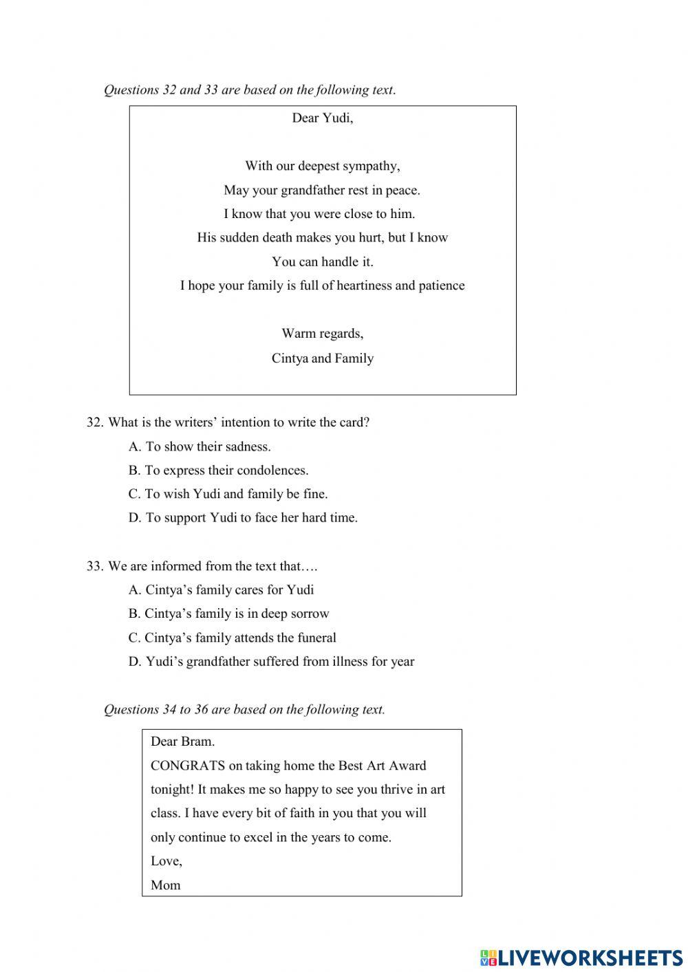 SOAL PAS Bahasa Inggris Kelas 8 No 21-40